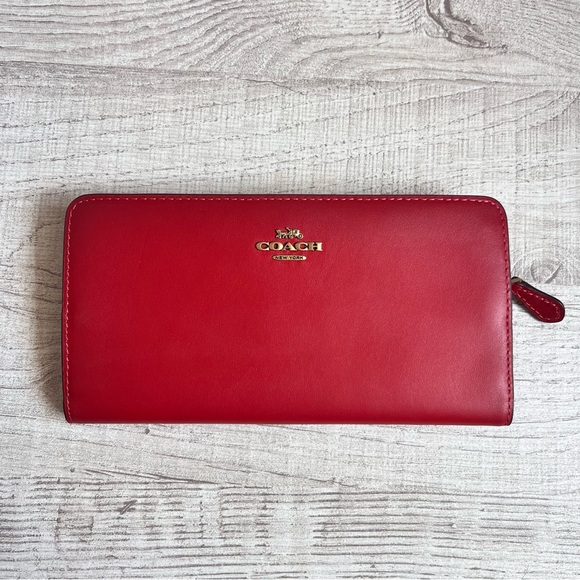 Coach Red Skinny Wallet - Picture 1 of 10